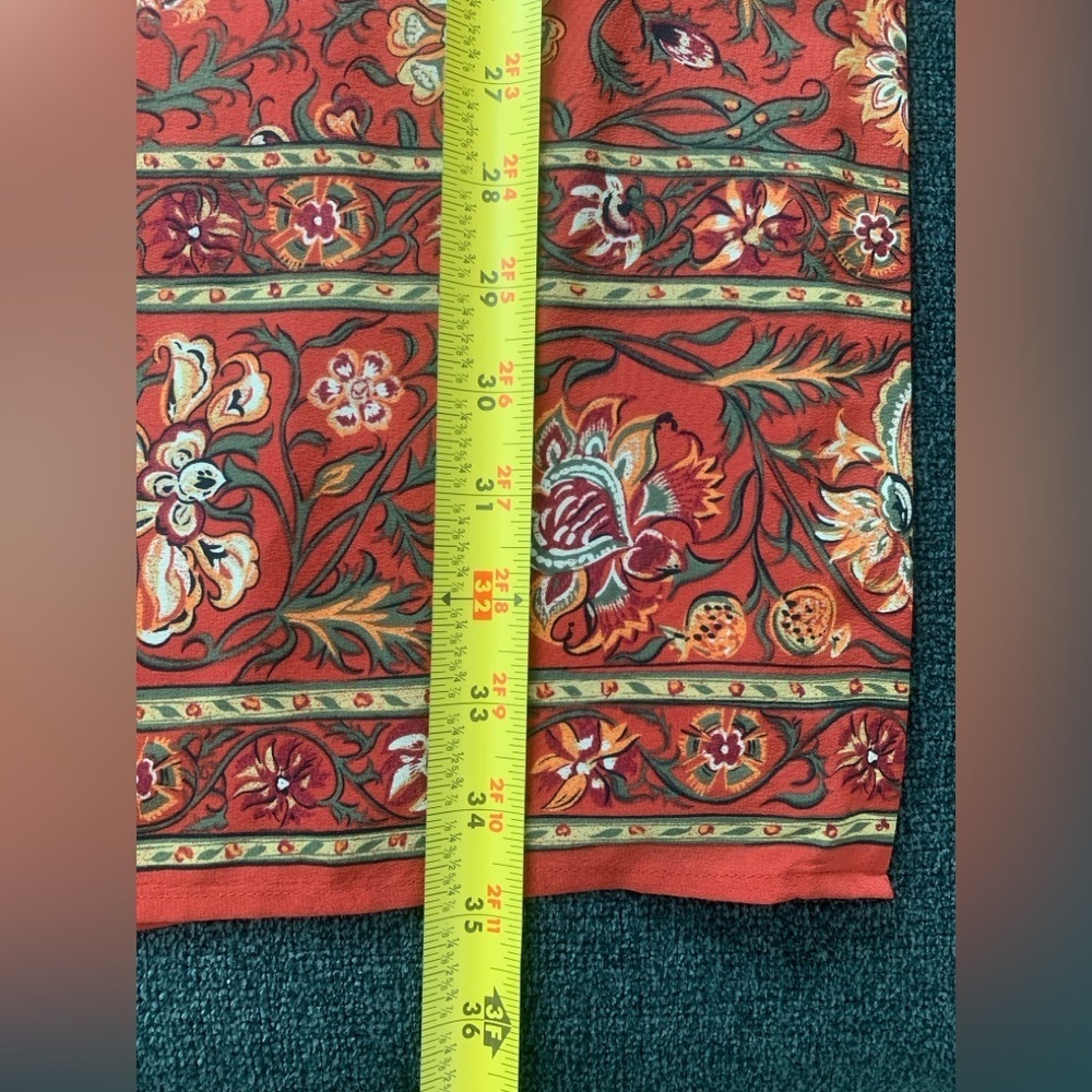 Charter Club Red Floral Printed 100% Silk Maxi Skirt - Picture 8 of 8